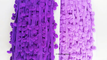 Purple Pom Pom Fringe Trim, Pompom Trimming, Tassels